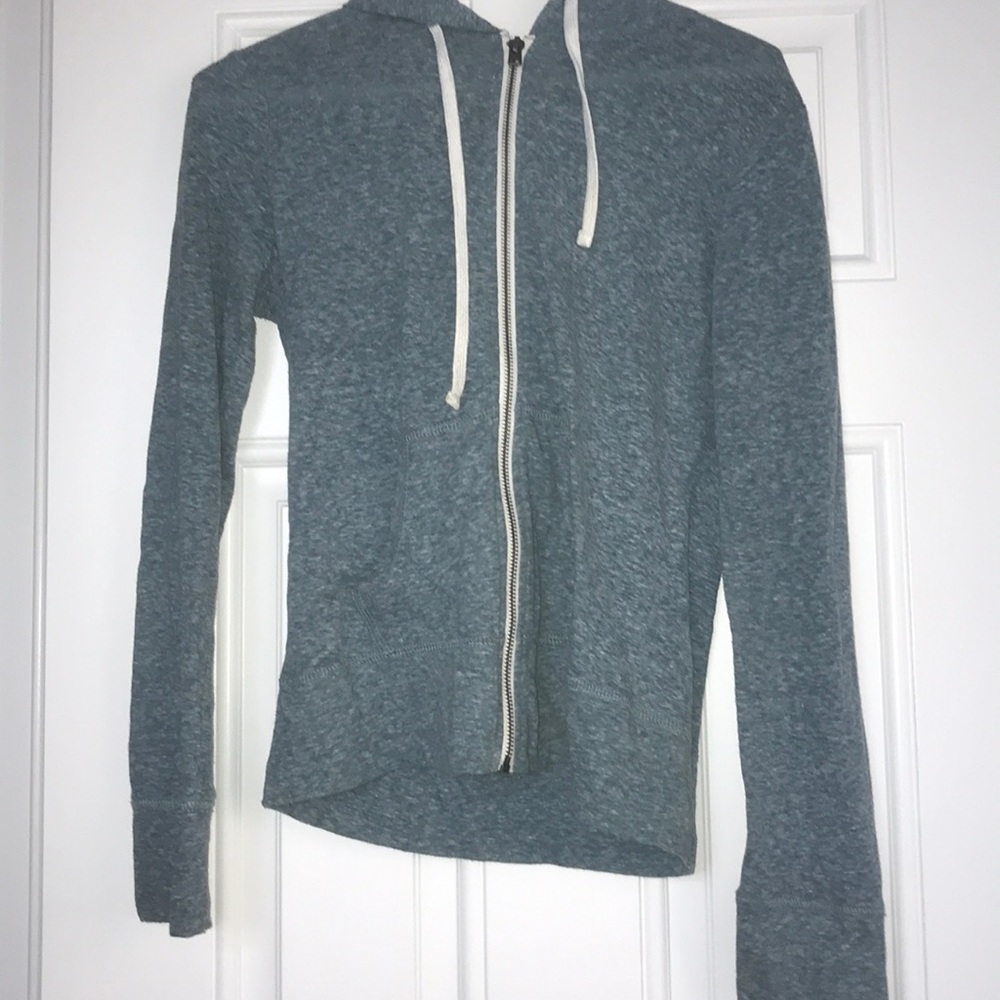Zip hoodie.